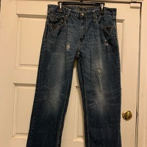 EUC Royal Men's Distressed Premium Blue Denim Jeans size 36